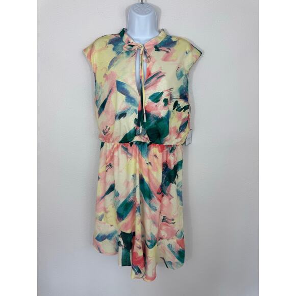 Laundry by Shelli Segal Abstract Watercolor Dress Size 14 - Picture 1 of 7